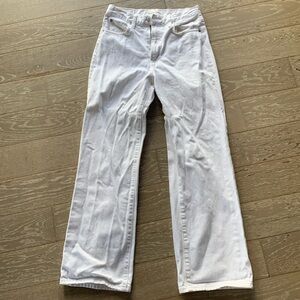 Denim Forum The Farrah Hi Rise wide Jean, White, Size 26
